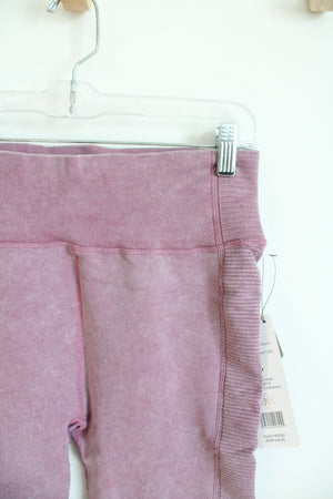 NEW Harmony Balance Stretch Purple Mineral Wash Biker Shorts | S