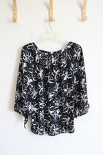 Banana Republic Black & White Floral Flowy Top | XS