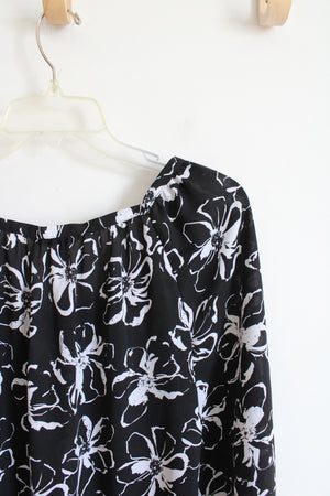 Banana Republic Black & White Floral Flowy Top | XS
