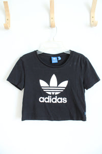 Adidas Black Cropped Cotton Shirt | S