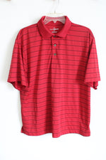 Grand Slam Golf Red Striped Polo | L