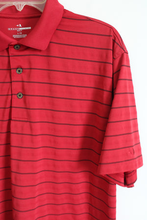 Grand Slam Golf Red Striped Polo | L