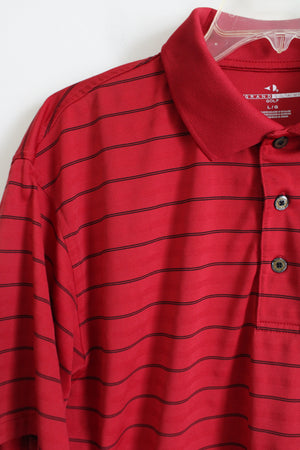 Grand Slam Golf Red Striped Polo | L