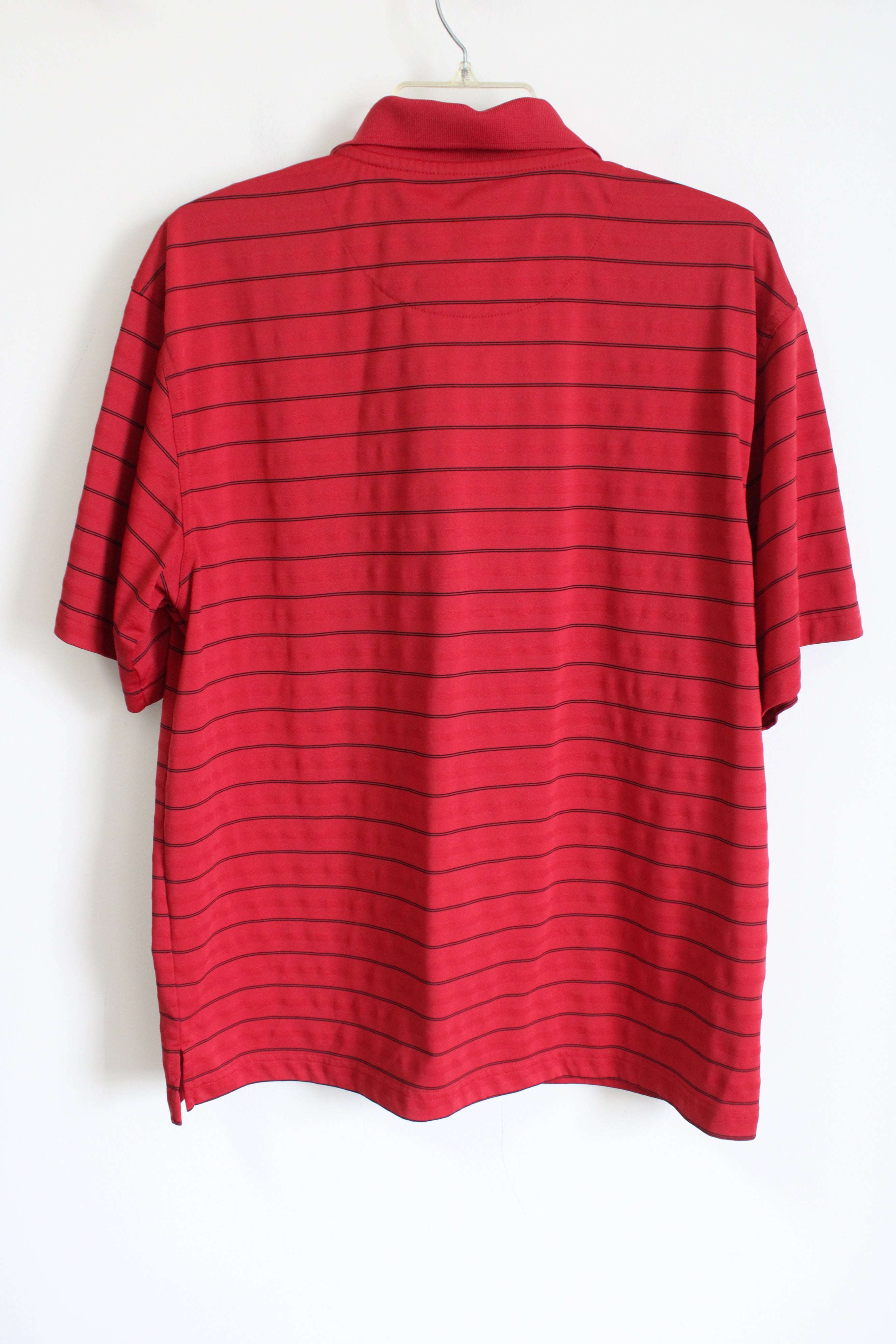 Grand Slam Golf Red Striped Polo | L