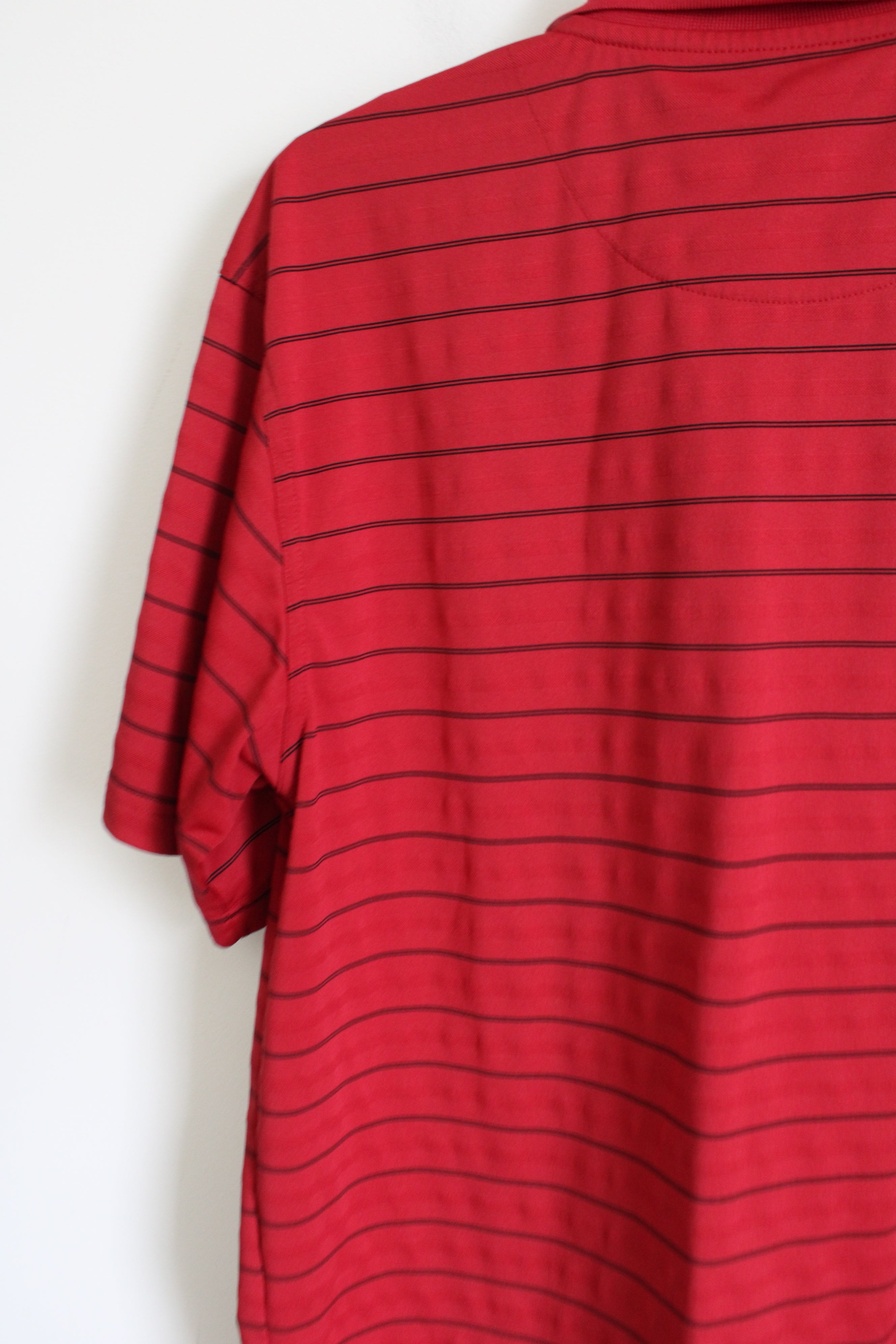 Grand Slam Golf Red Striped Polo | L