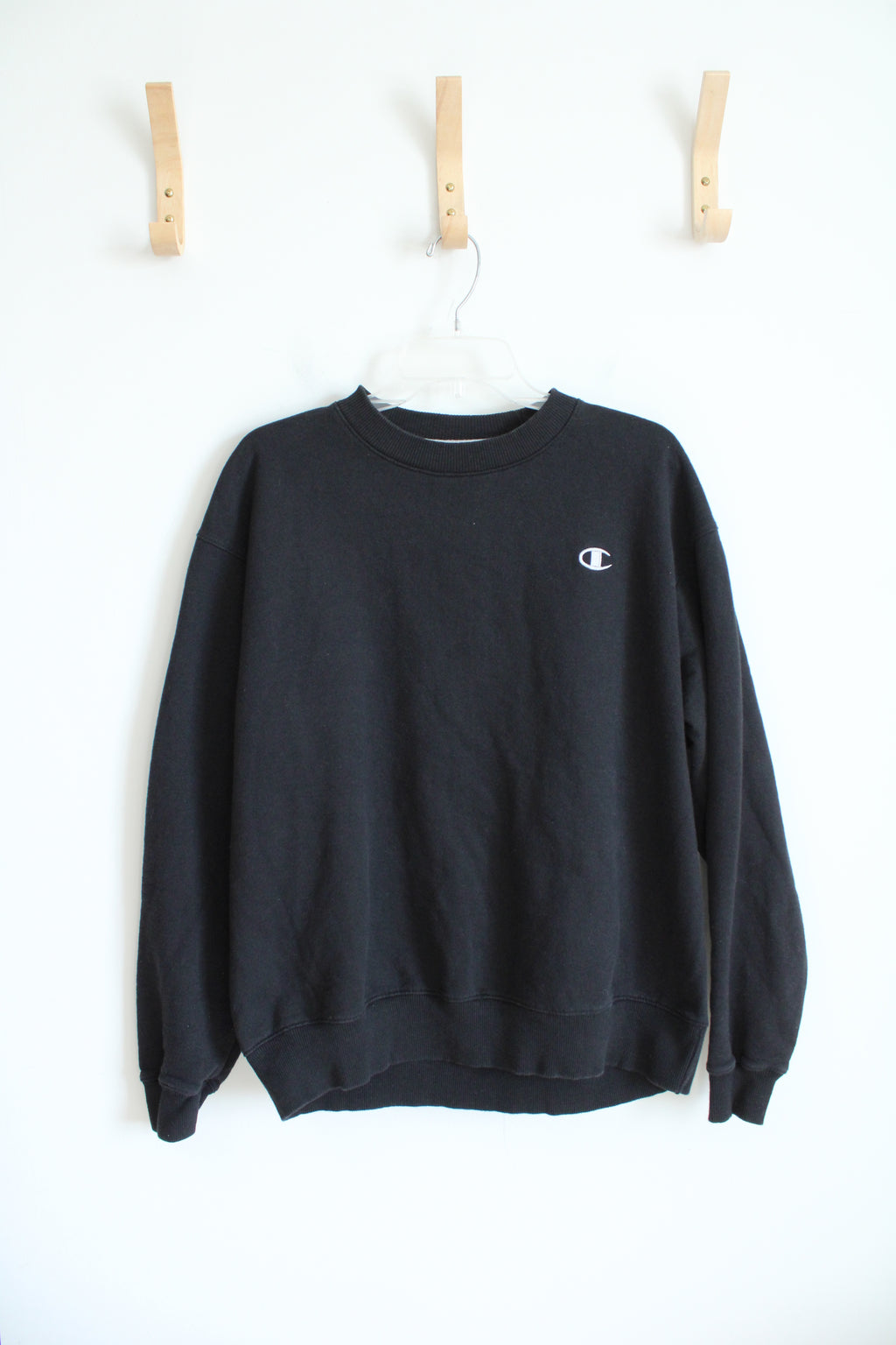 Champion Black Pullover Sweatshirt | L