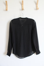Banana Republic Black Sheer Button Down Top | XS