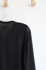 Banana Republic Black Sheer Button Down Top | XS