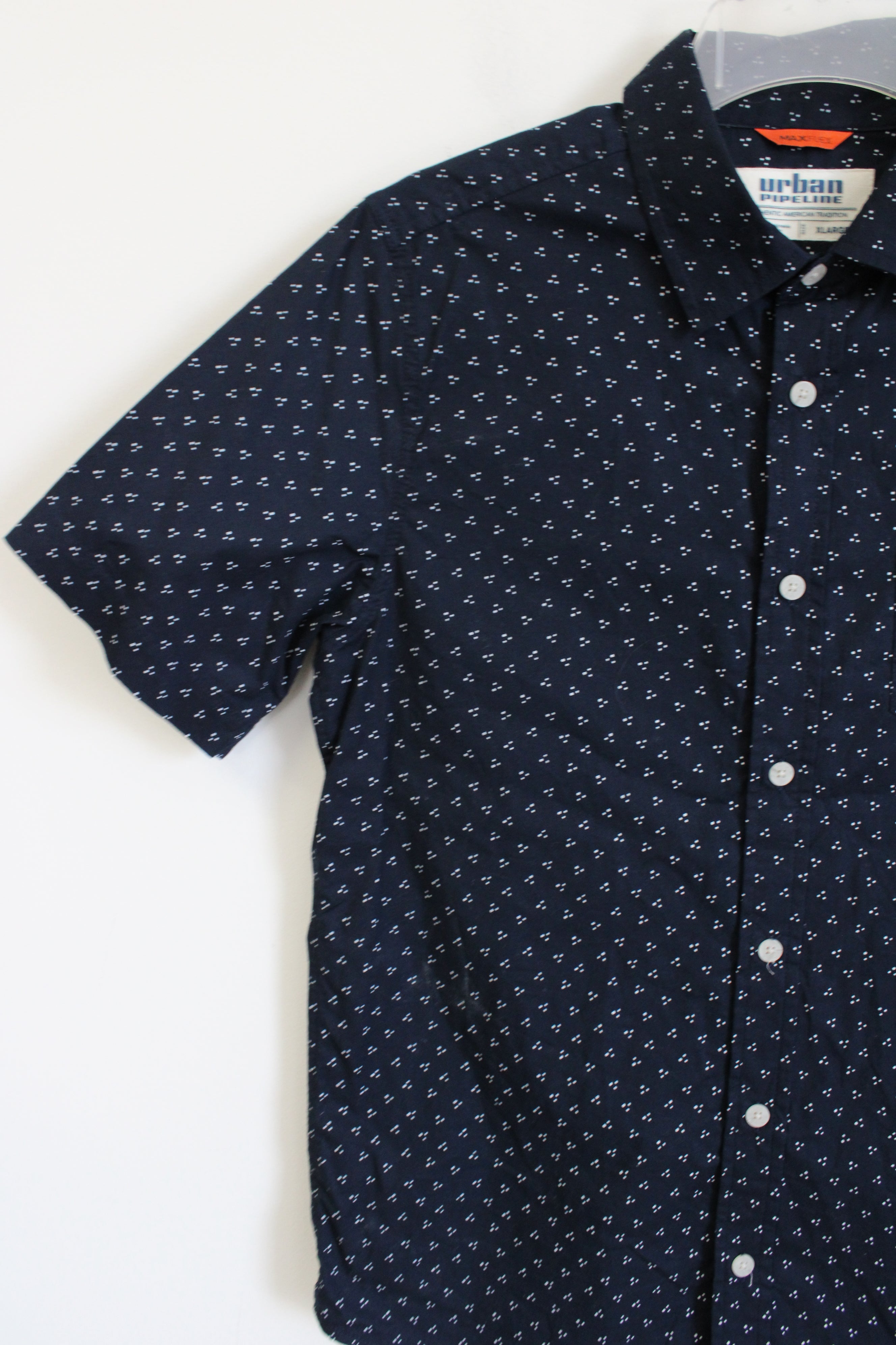 Urban Pipeline Blue Dotted Button Down Shirt | Youth XL (14)