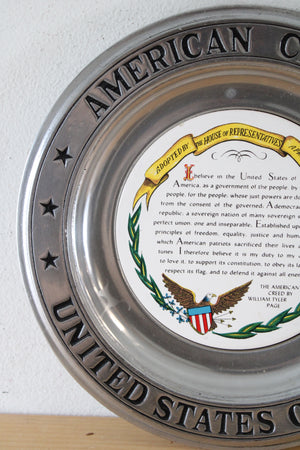 Pewter American Creed Decorative Plate | 11"