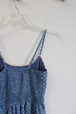 Rue 21 Blue Chambray & White Polka Dot Lace Dress | S