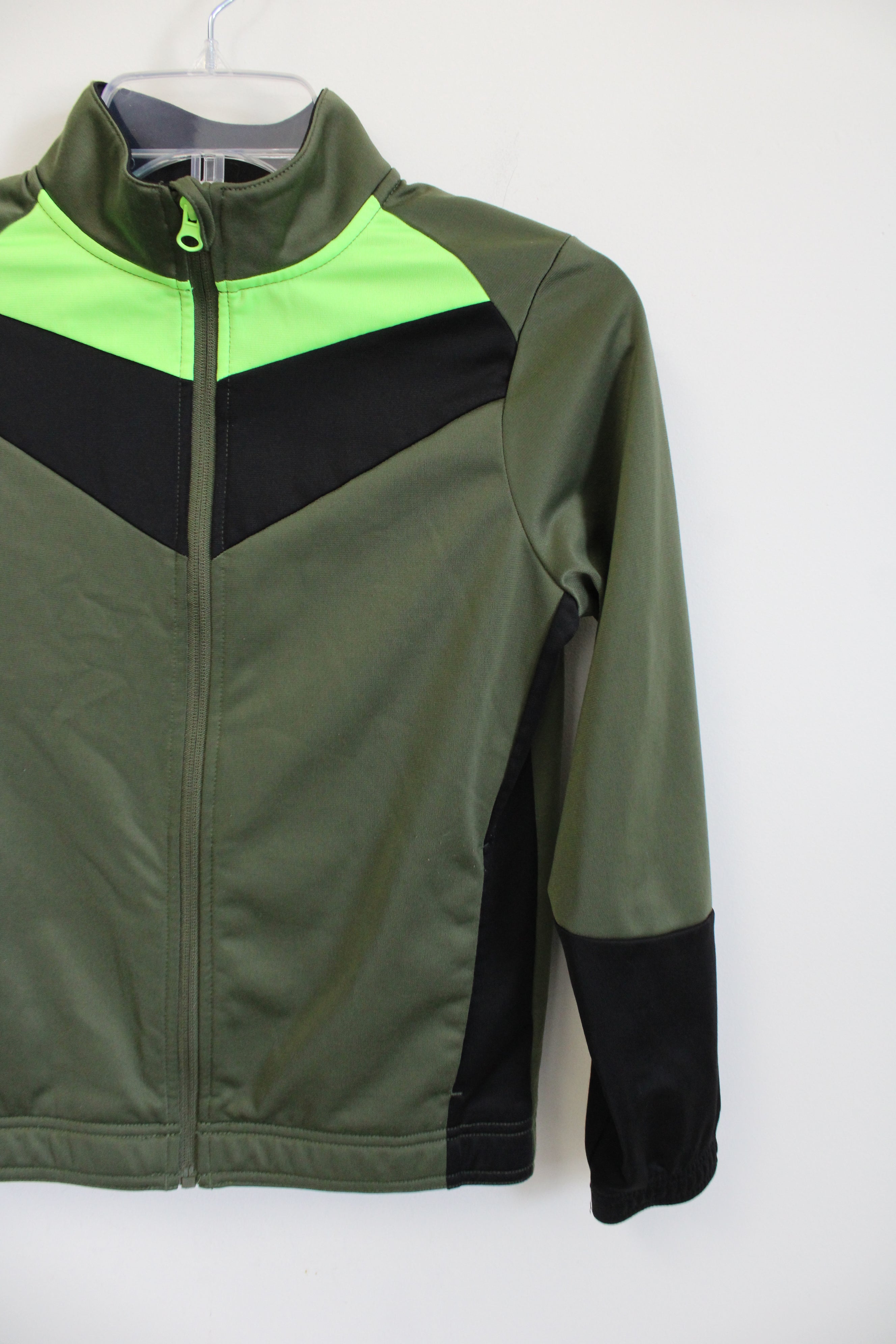 Athletic Works Green Black Fleece Lined Jacket Youth L 10 12 Jubilee Thrift