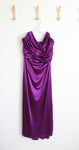 Taboo Purple Satin Halter Neck Maxi Formal Dress | M