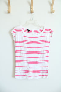 Talbots Pink & White Striped Knit Top | M