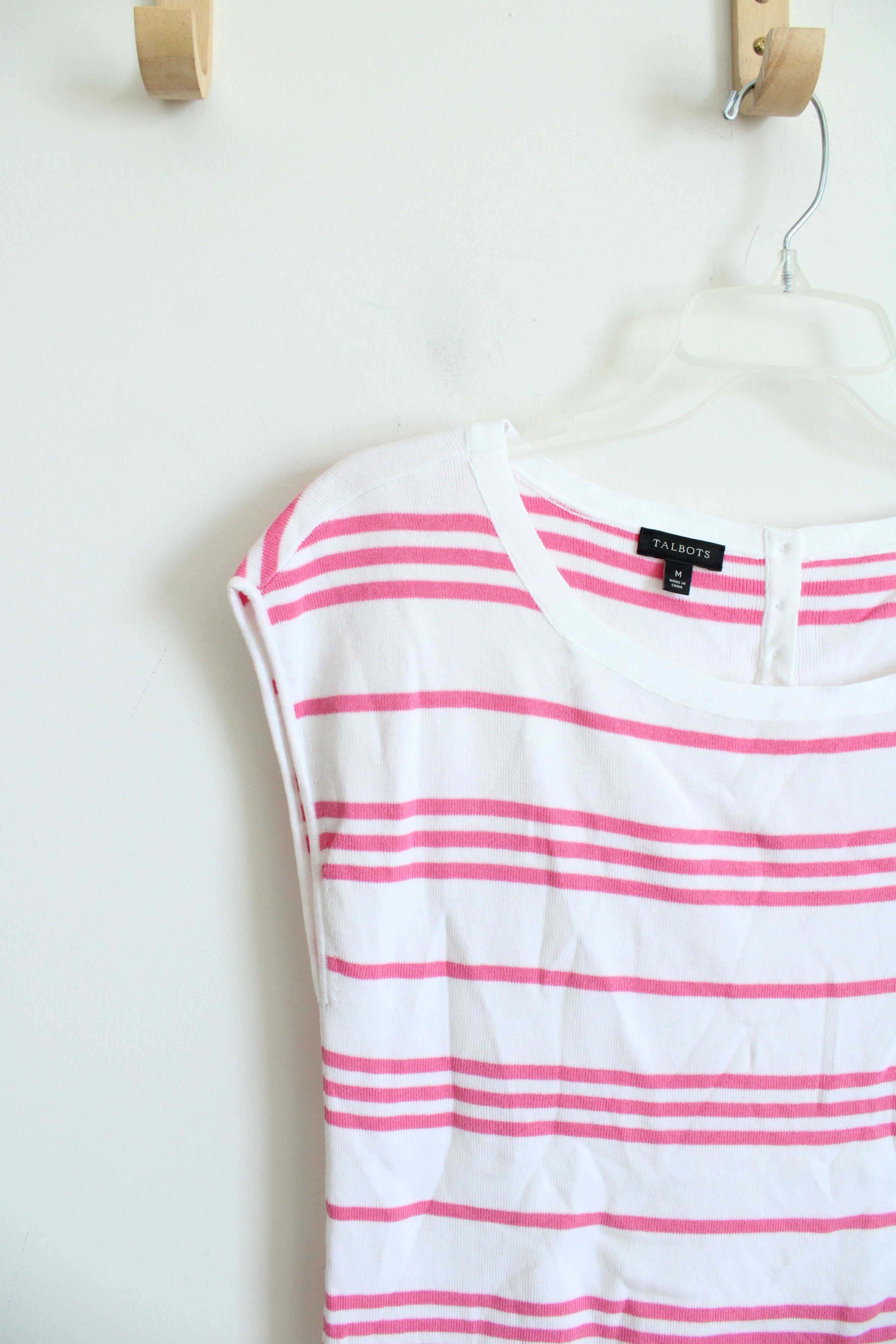 Talbots Pink & White Striped Knit Top | M