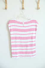 Talbots Pink & White Striped Knit Top | M