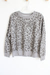 Old Navy Gray Leopard Print Sweatshirt | M