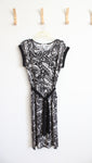 White House Black Market Black & White Paisley Print Dress | S