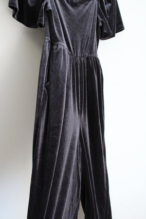 Old Navy Gray Velvet Jumpsuit | M