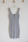 Ambiance Fitted Gray Ribbed Tank Dress | S