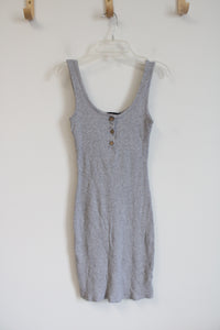 Ambiance Fitted Gray Ribbed Tank Dress | S