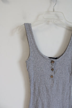 Ambiance Fitted Gray Ribbed Tank Dress | S