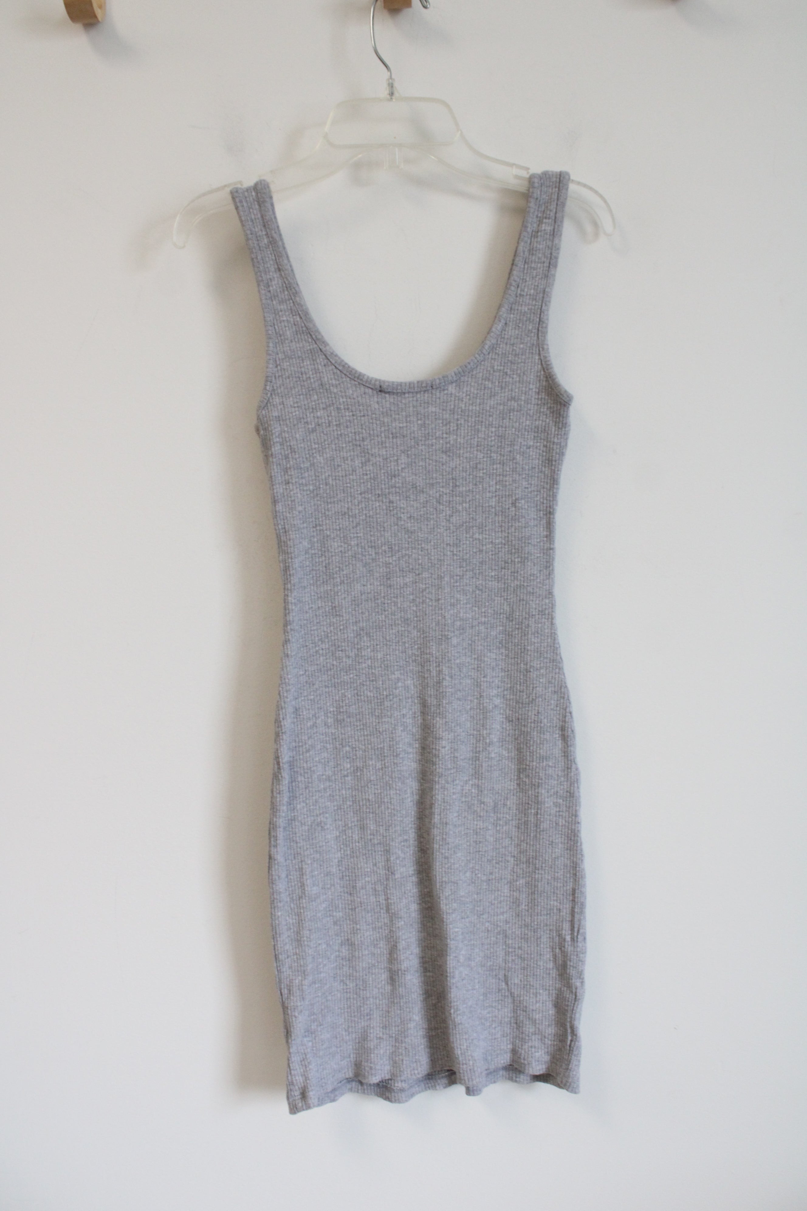 Ambiance Fitted Gray Ribbed Tank Dress | S