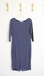 Just Fab Navy & White Striped Knit Dress | L