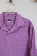 Van Heusen Flex Regular Fit Purple Textured button Down Shirt | XL