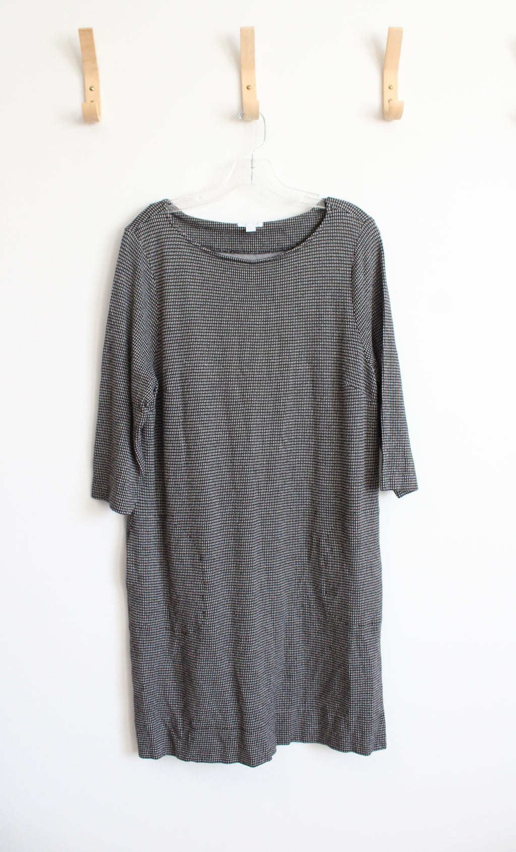 J.Jill Ponte Black & White Patterned Knit Dress | L