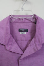 Van Heusen Flex Regular Fit Purple Textured button Down Shirt | XL