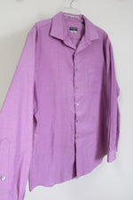 Van Heusen Flex Regular Fit Purple Textured button Down Shirt | XL