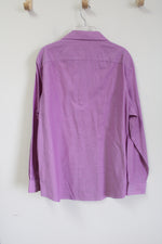 Van Heusen Flex Regular Fit Purple Textured button Down Shirt | XL