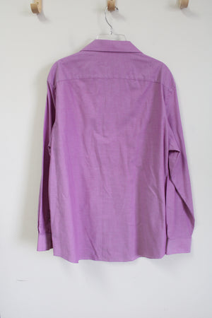 Van Heusen Flex Regular Fit Purple Textured button Down Shirt | XL