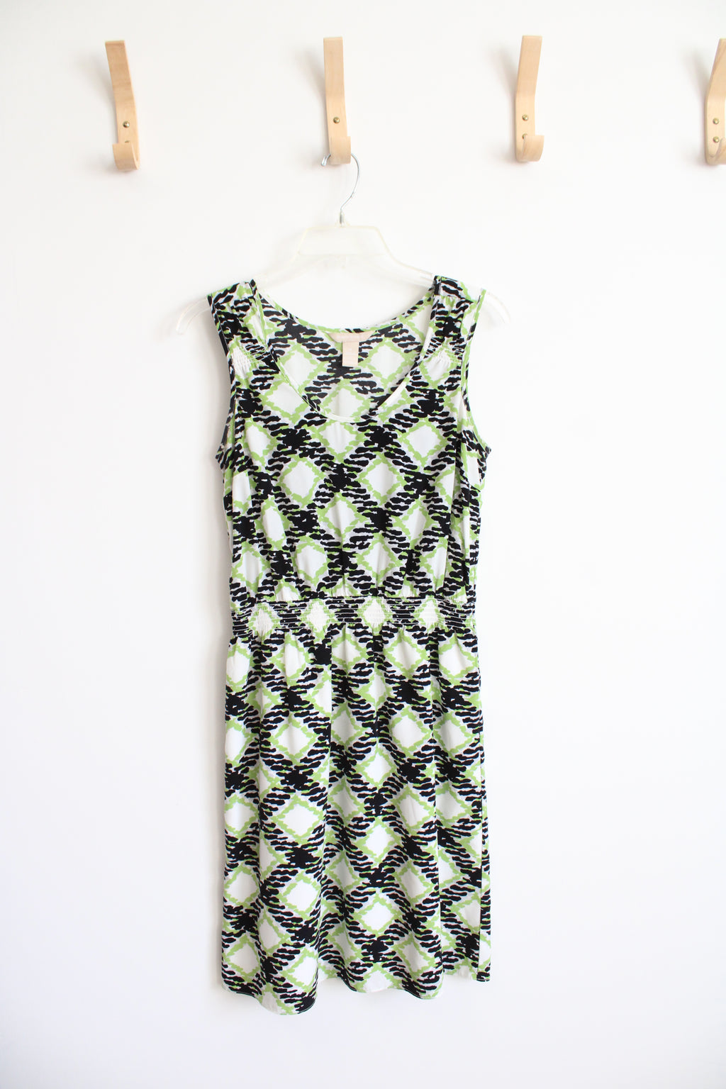 Banana Republic Green Black & White Patterned Dress | 4