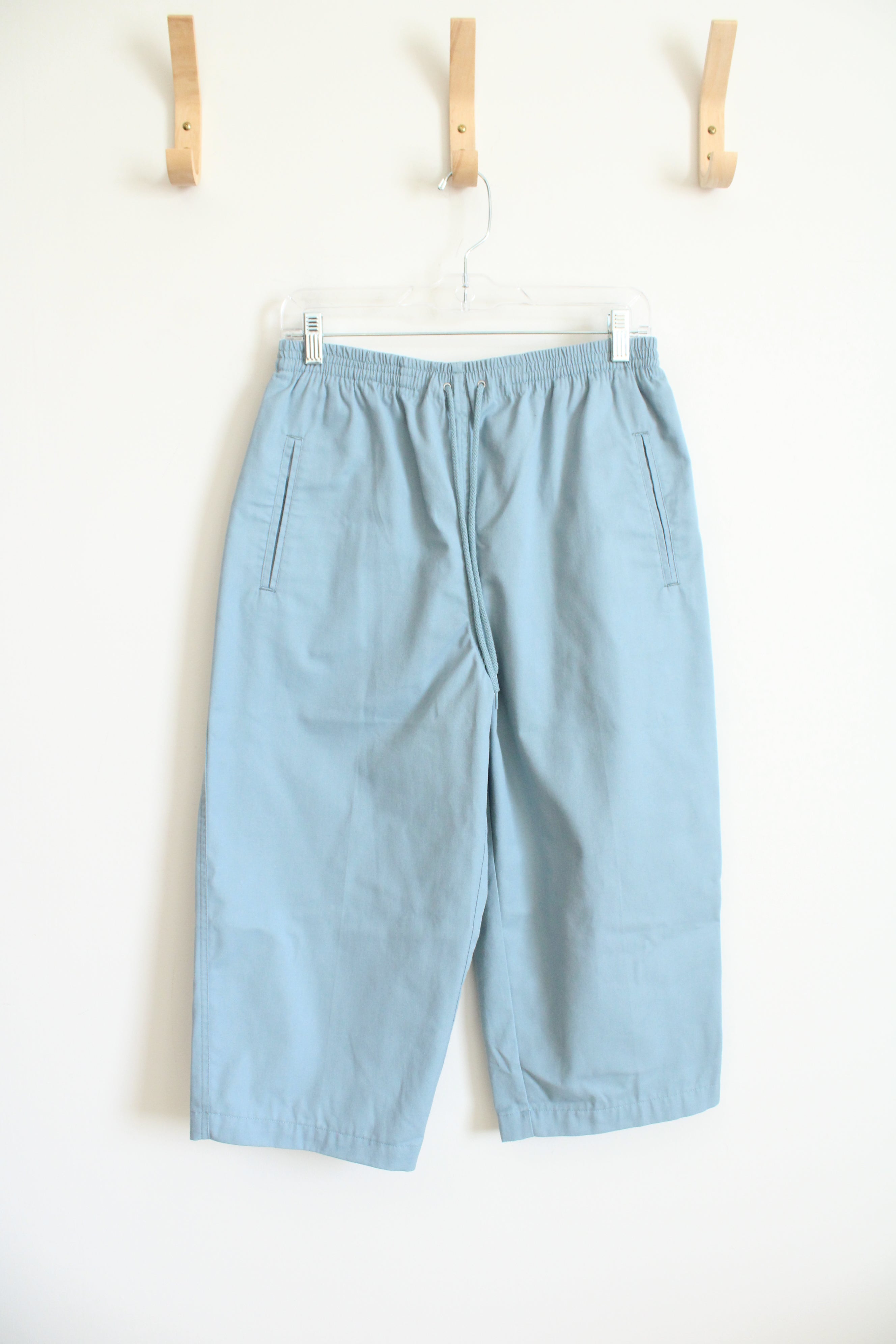 Teal Elastic Waist Capri Pants | S