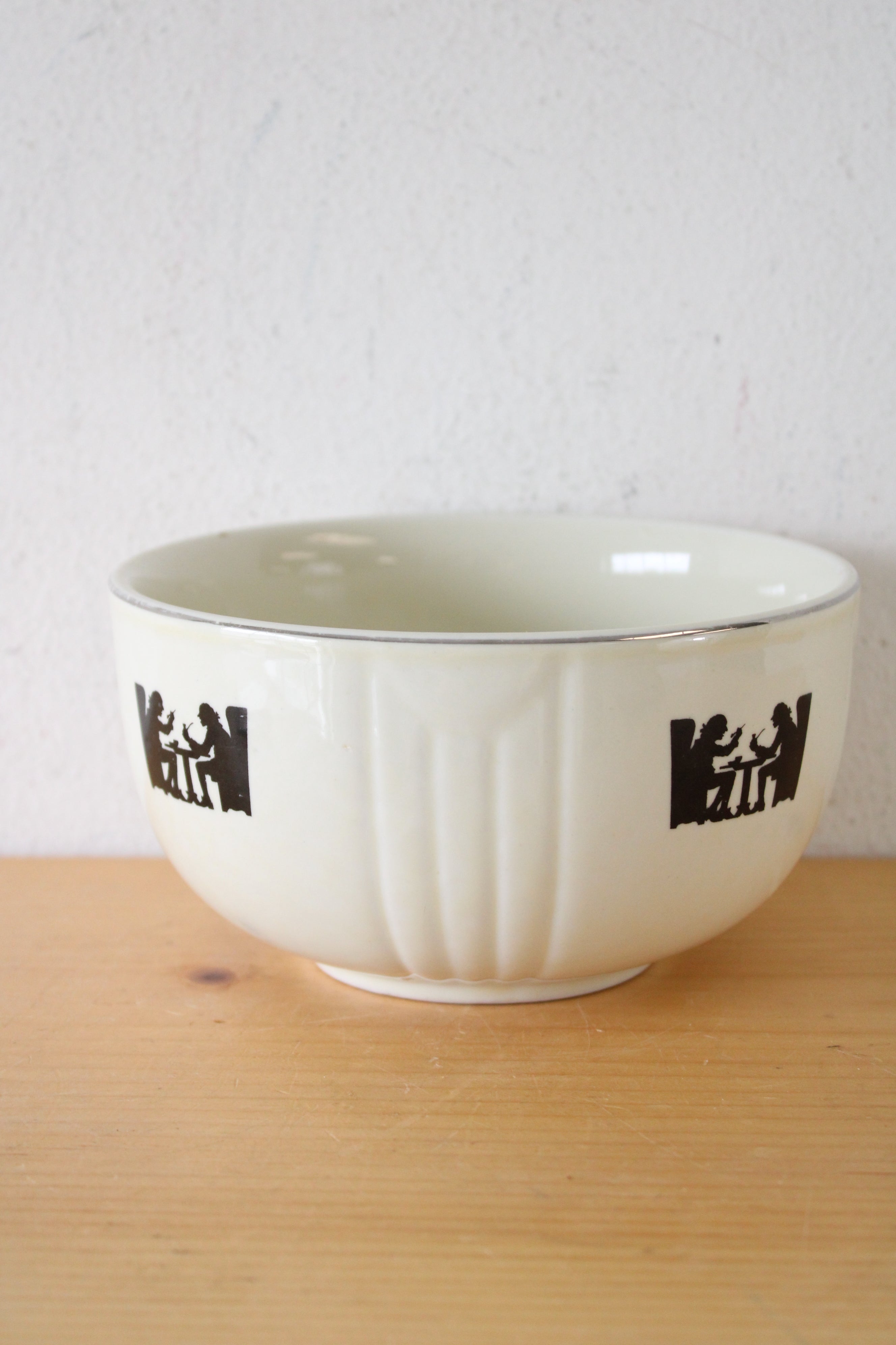 Hall's Superior Quality Kitchenware Tavern Silhouette Cream Ceramic Bowl | 6"