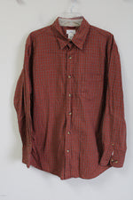 Dockers Orange Plaid Button Down Shirt | L