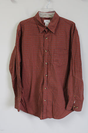 Dockers Orange Plaid Button Down Shirt | L