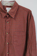 Dockers Orange Plaid Button Down Shirt | L