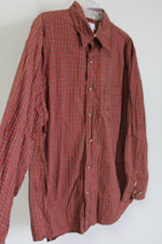 Dockers Orange Plaid Button Down Shirt | L