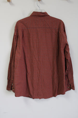 Dockers Orange Plaid Button Down Shirt | L