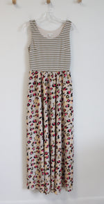 Cato Green Striped & Multi-Colored Leopard Print Maxi Dress | XS