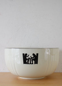 Hall's Superior Quality Kitchenware Tavern Silhouette Cream Ceramic Bowl | 8.5"