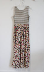 Cato Green Striped & Multi-Colored Leopard Print Maxi Dress | XS