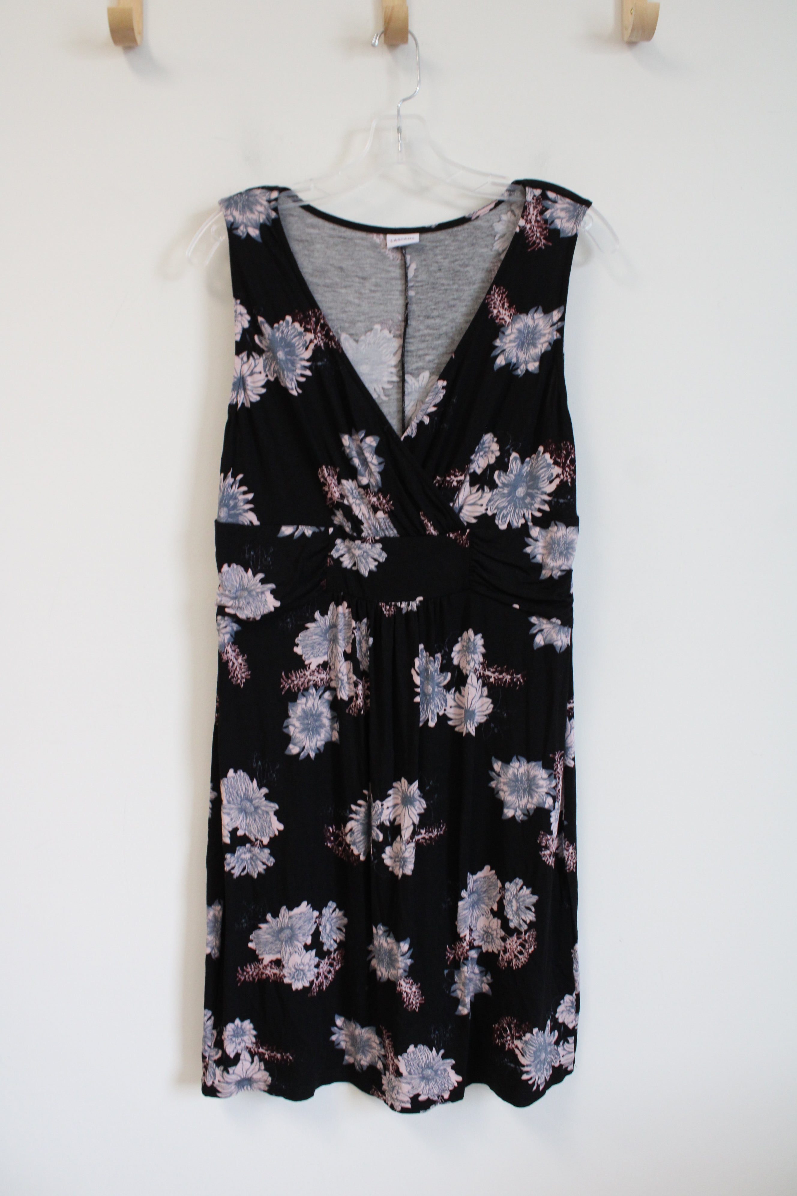 Lascana Black Pink & Blue FLoral V-Neck Dress | 10