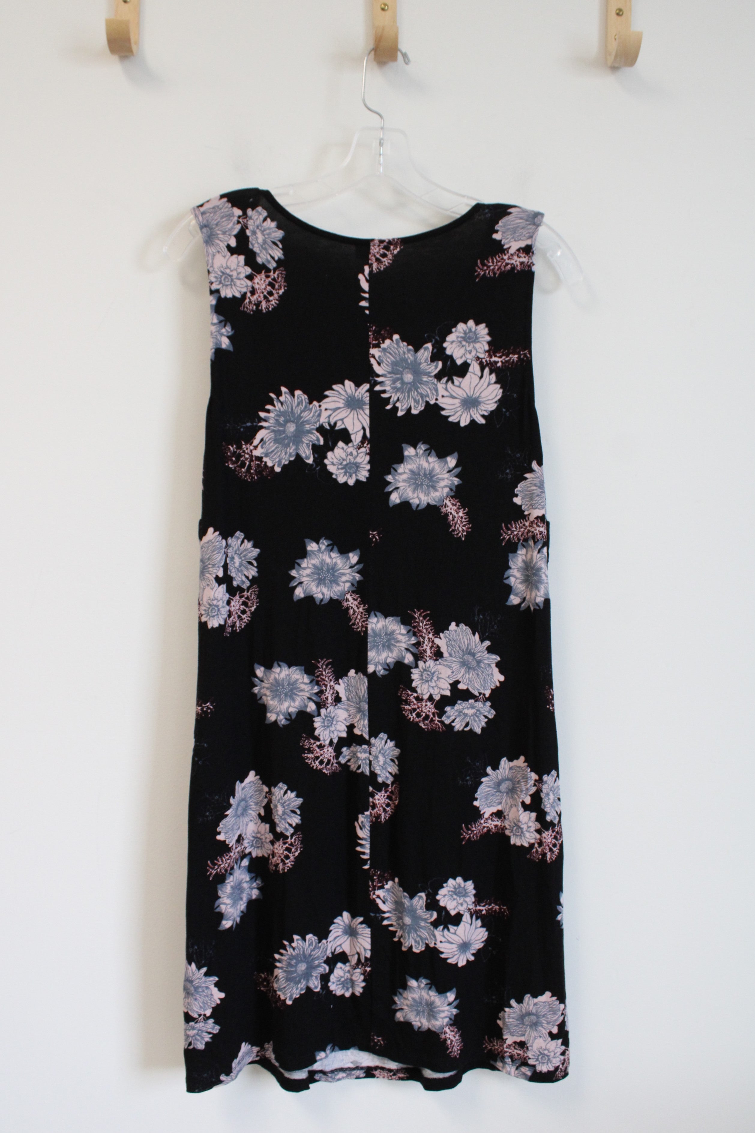 Lascana Black Pink & Blue FLoral V-Neck Dress | 10