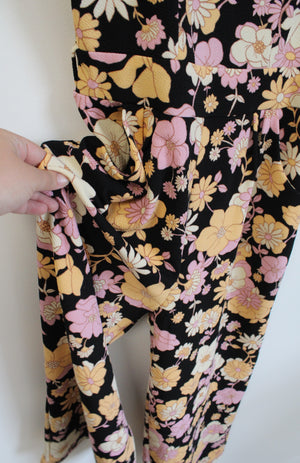 Emerald Sundae Yellow Orange & Pink Black Jumpsuit | M