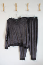 Honeydew Dark Gray Soft Long Sleeved Shirt & Pant Lounge Set | L