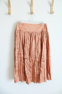 Talbots Orange Pleated Silk Blend Skirt | 4